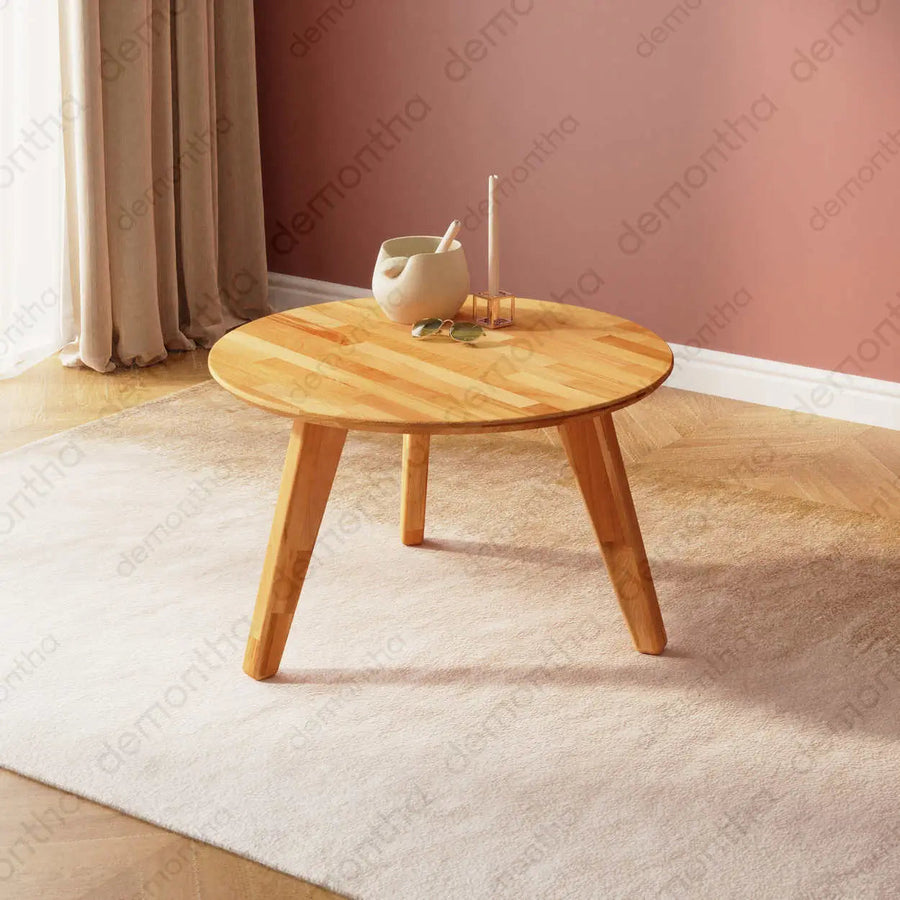 Monroe Round Solid Wood Coffee Table – Modern & Minimalist Design Demontha