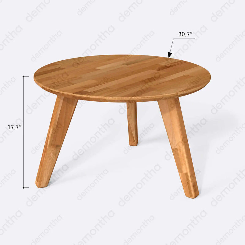 Monroe Round Solid Wood Coffee Table – Modern & Minimalist Design