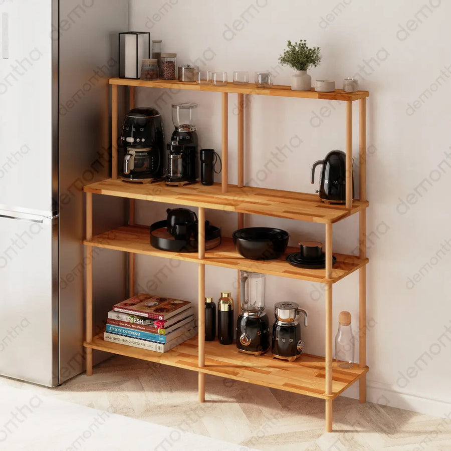 Grova Wooden Coffee Bar Hutch – Coffee Bar Furniture for Kitchen Demontha