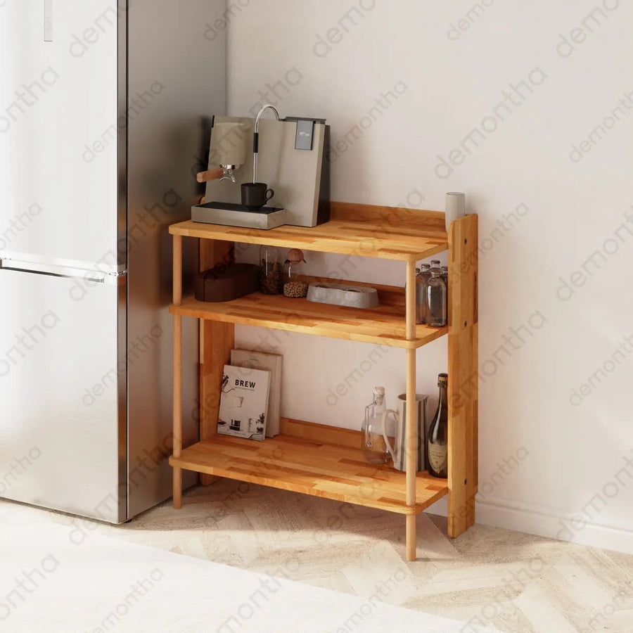 Norvo Solid Wood Coffee Bar Cabinet – Modern Coffee Bar Cabinet with Storage Demontha