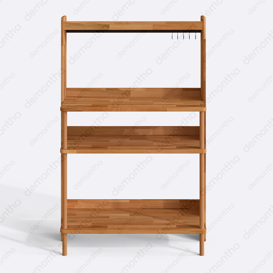 Norvo Solid Wood Coffee Bar Cabinet – Modern Coffee Bar Cabinet with Storage Demontha