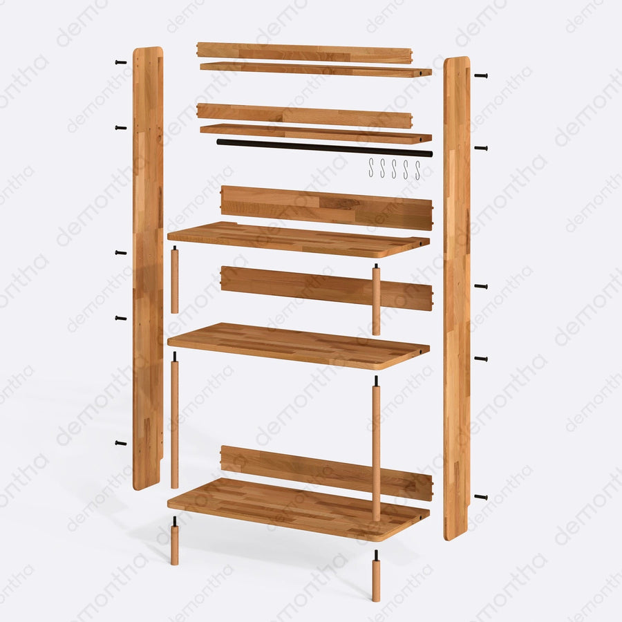 Norvo Solid Wood Coffee Bar Cabinet – Modern Coffee Bar Cabinet with Storage Demontha