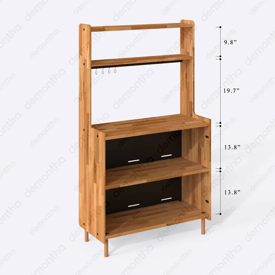 Hazy Wood Coffee Bar Table with Storage – Furniture for Coffee Bar Setup Demontha