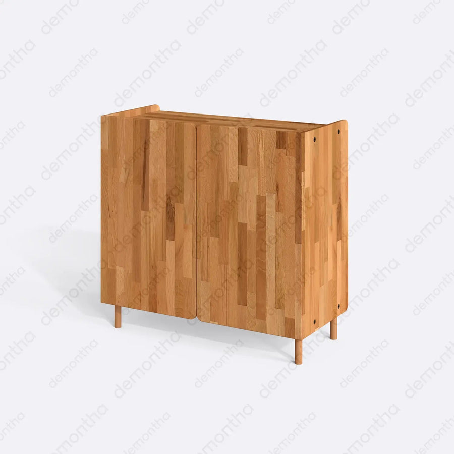 Hazy Wood Coffee Bar Table with Storage – Furniture for Coffee Bar Setup Demontha