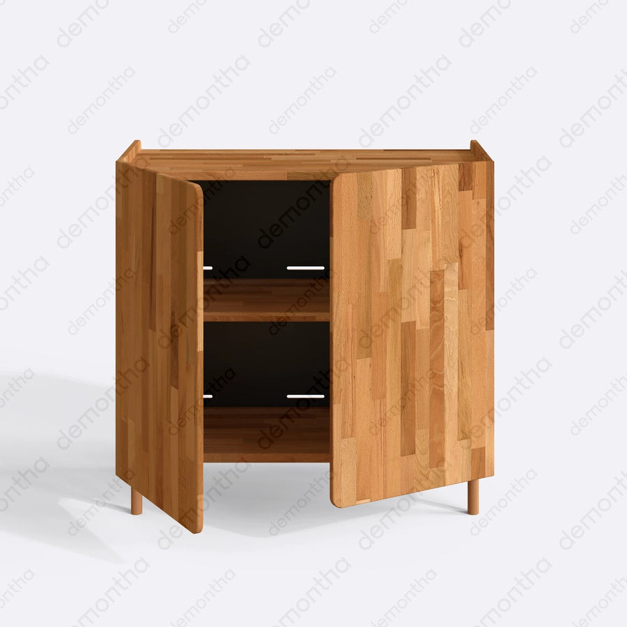 Hazy Wood Coffee Bar Table with Storage – Furniture for Coffee Bar Setup Demontha
