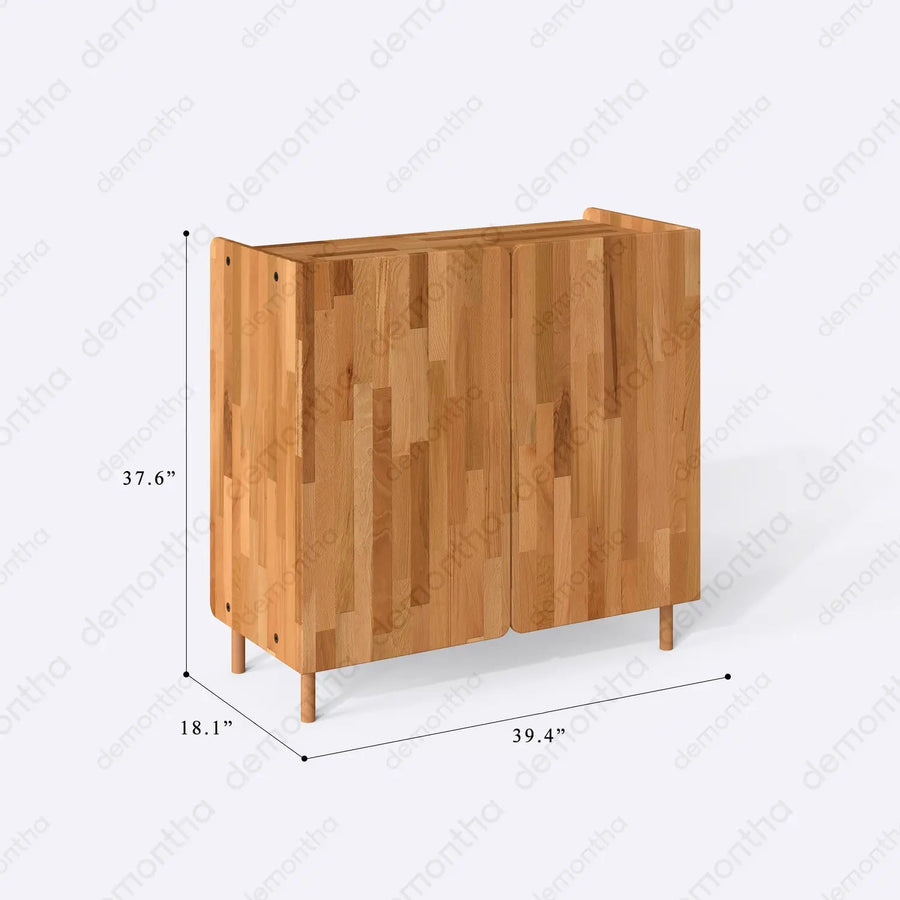 Hazy Wood Coffee Bar Table with Storage – Furniture for Coffee Bar Setup Demontha