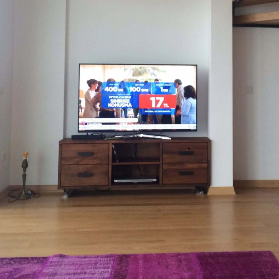 Bothell Solid Walnut Wood TV Stand Mozilya