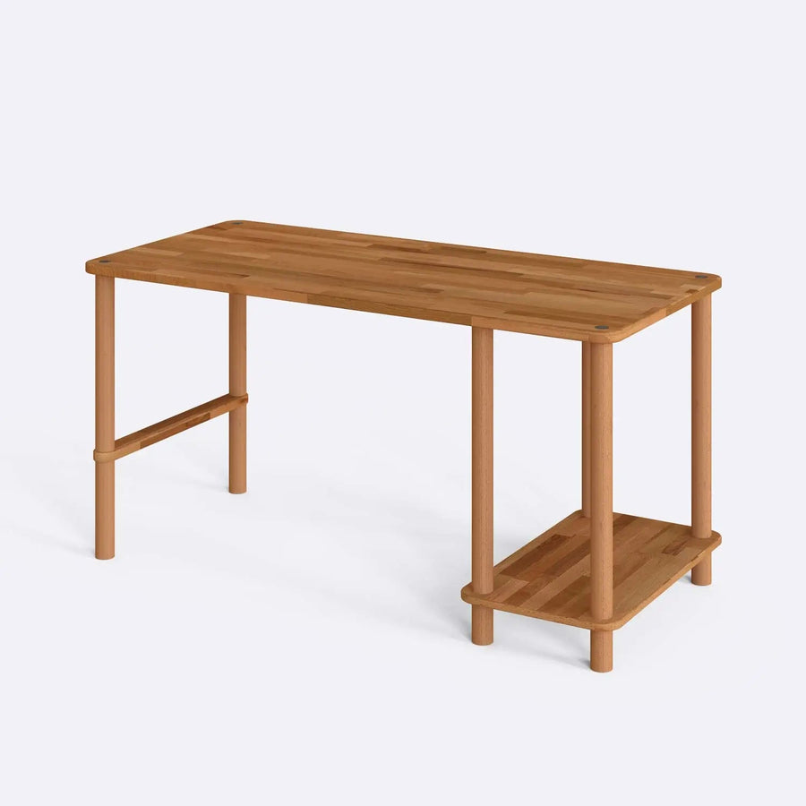 Pierre Solid Beech Wood Home Office Desk | Modern Work Desk Demontha