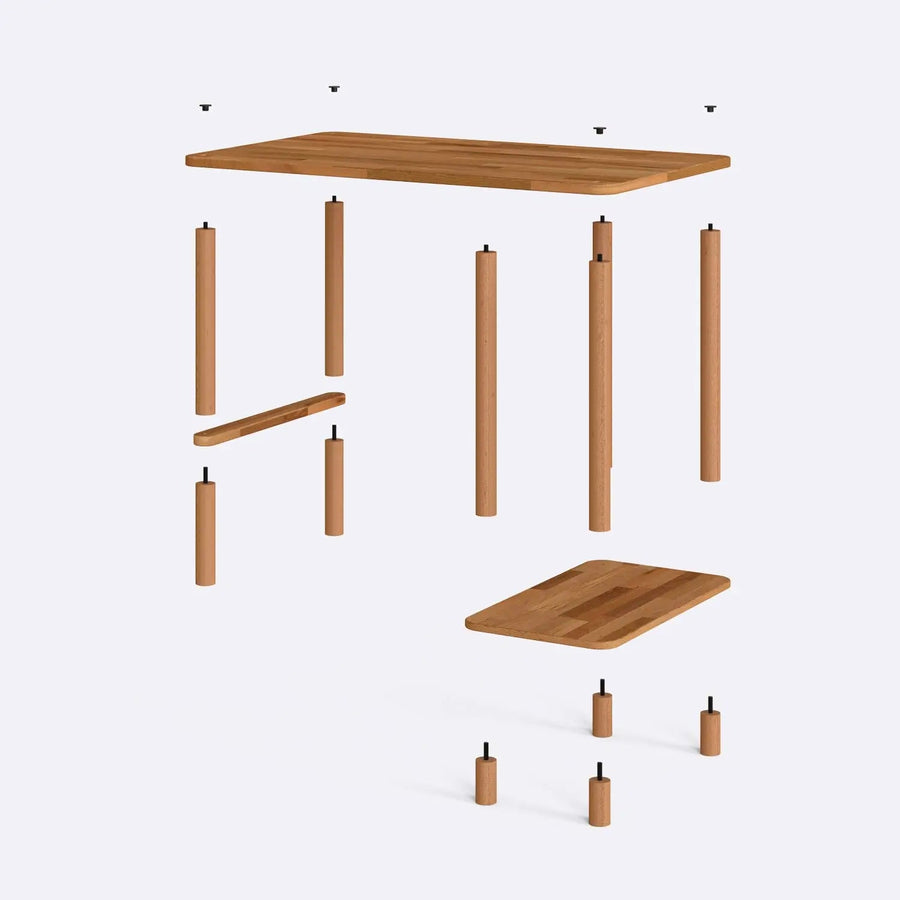 Pierre Solid Beech Wood Home Office Desk | Modern Work Desk Demontha