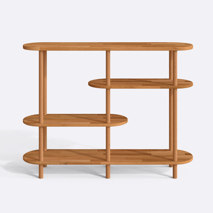 Oslo Solid Wood Low Bookcase - Minimalist Beech Wood Design