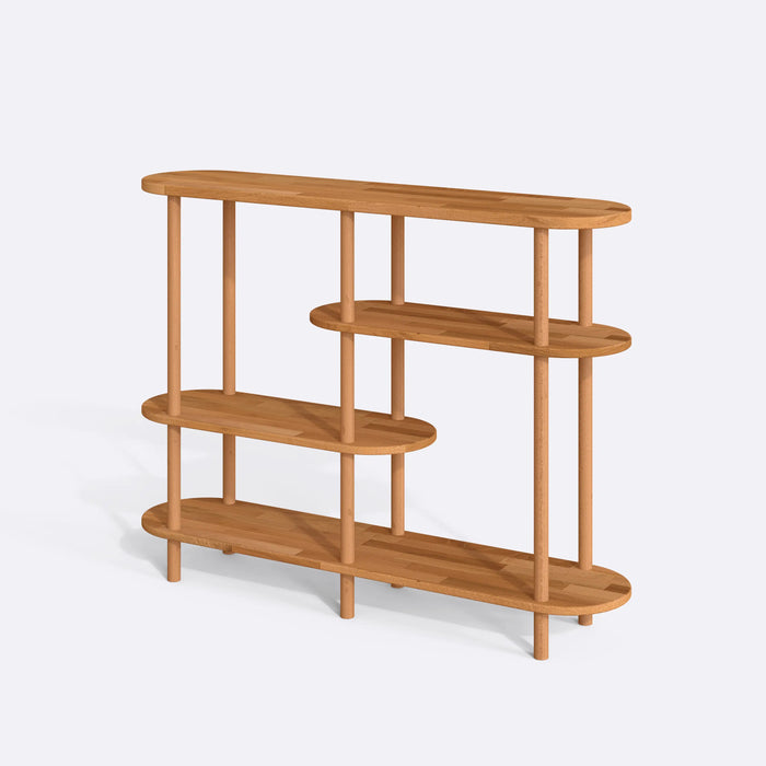 Oslo Solid Wood Low Bookcase - Minimalist Beech Wood Design