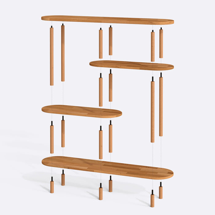 Oslo Solid Wood Low Bookcase - Minimalist Beech Wood Design