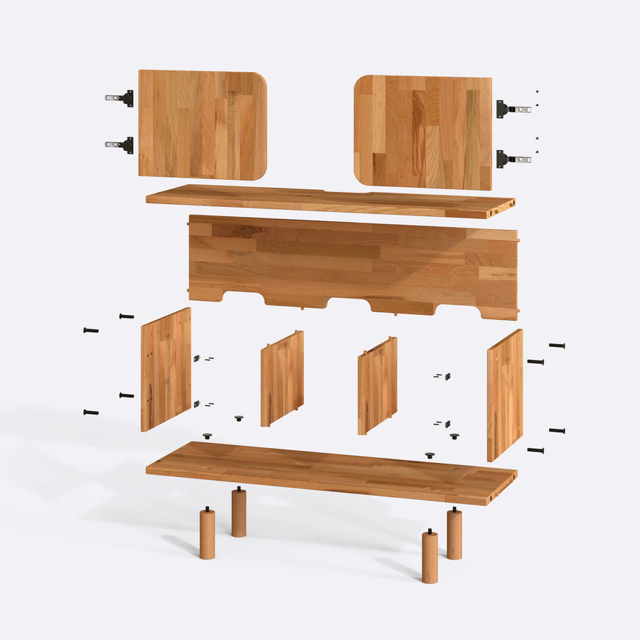 Lisbon Solid Beech Wood Tv Cabinet Demontha