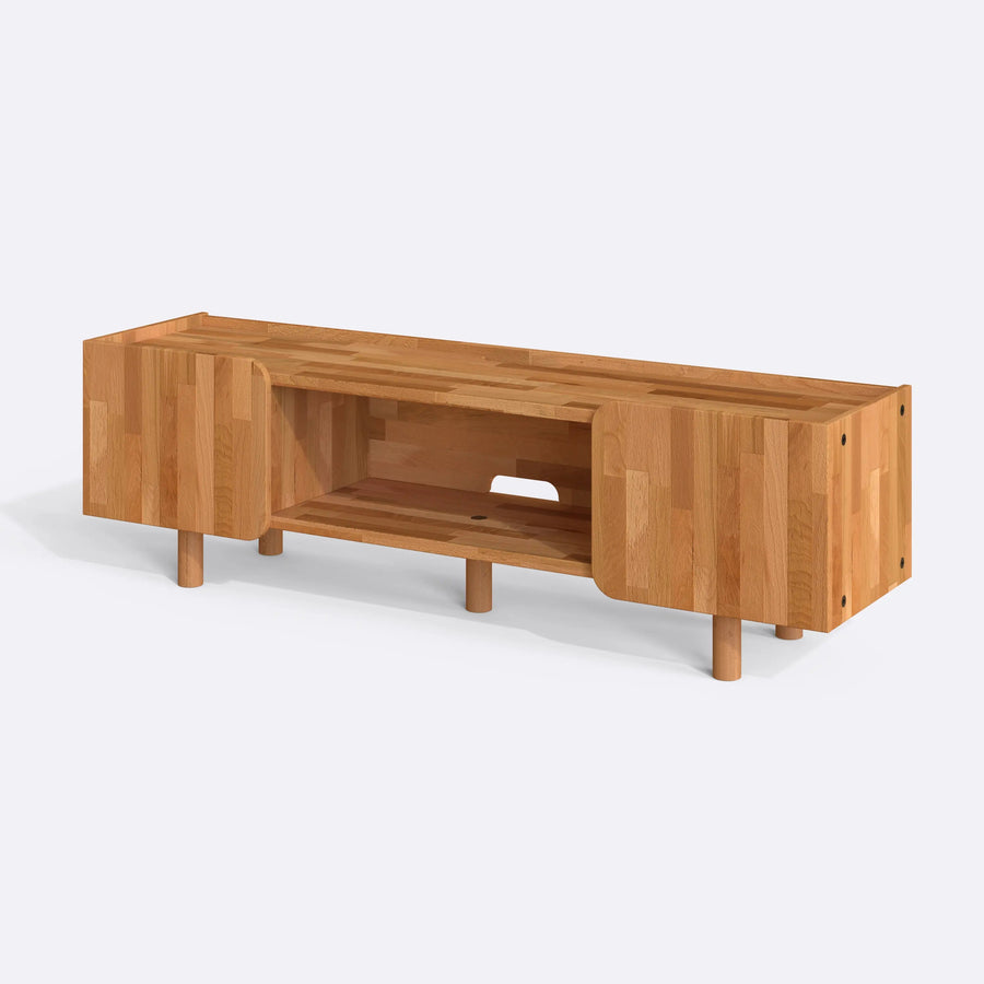 Lisbon Solid Beech Wood Tv Cabinet Demontha
