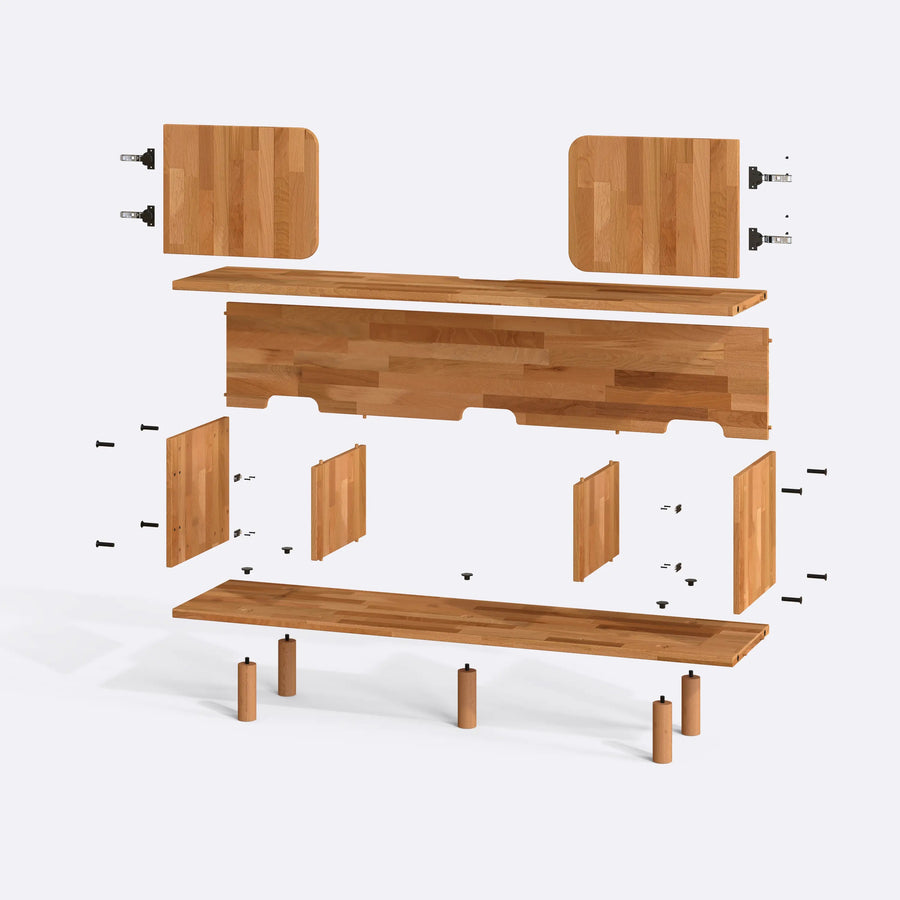 Lisbon Solid Beech Wood Tv Cabinet Demontha