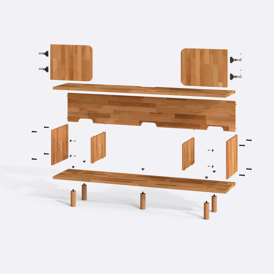 Lisbon Solid Beech Wood Tv Cabinet Demontha