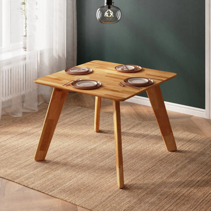 Dakota Solid Wood Square Dining Table - Beech Wood Minimalist Design