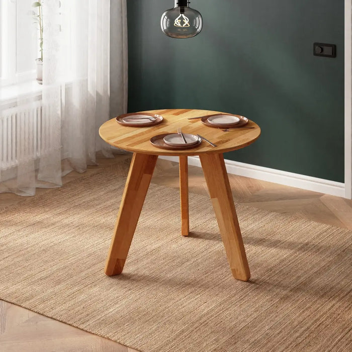 Monroe Solid Wood Round Dining Table - Minimalist Design