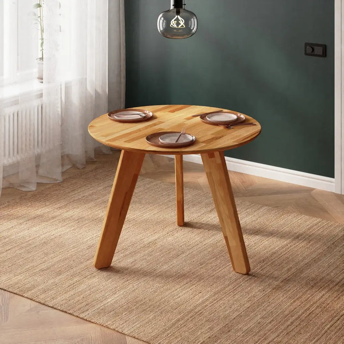 Monroe Solid Wood Round Dining Table - Minimalist Design