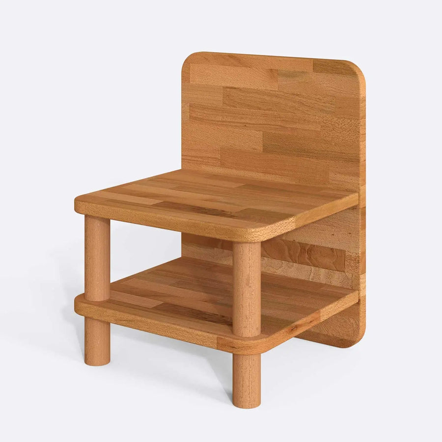Ruby Solid Beech Wood Nightstand | Modern Minimalist Bedside Table Demontha