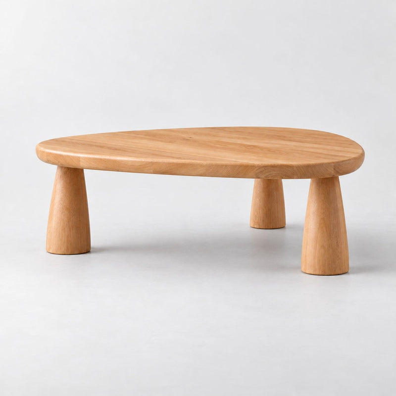 Yuma Organic Triangle Beech Wood Coffee Table – Scandinavian Modern Design