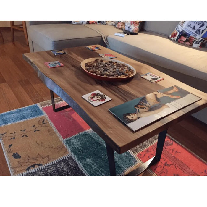 Solid Walnut Wood Live Edge Coffee Table