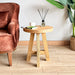 round rustic end table with strong legs