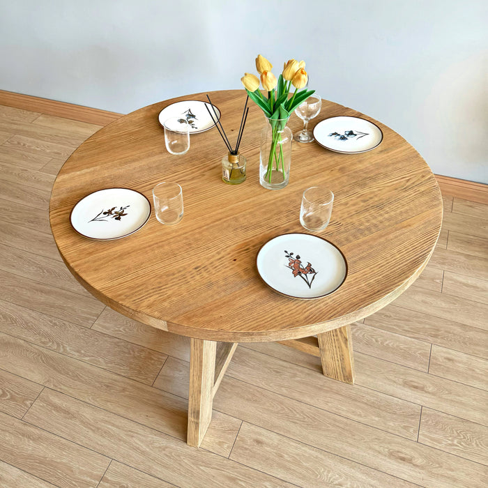 Profile view of Dining Table, showing its clean, minimalist design.