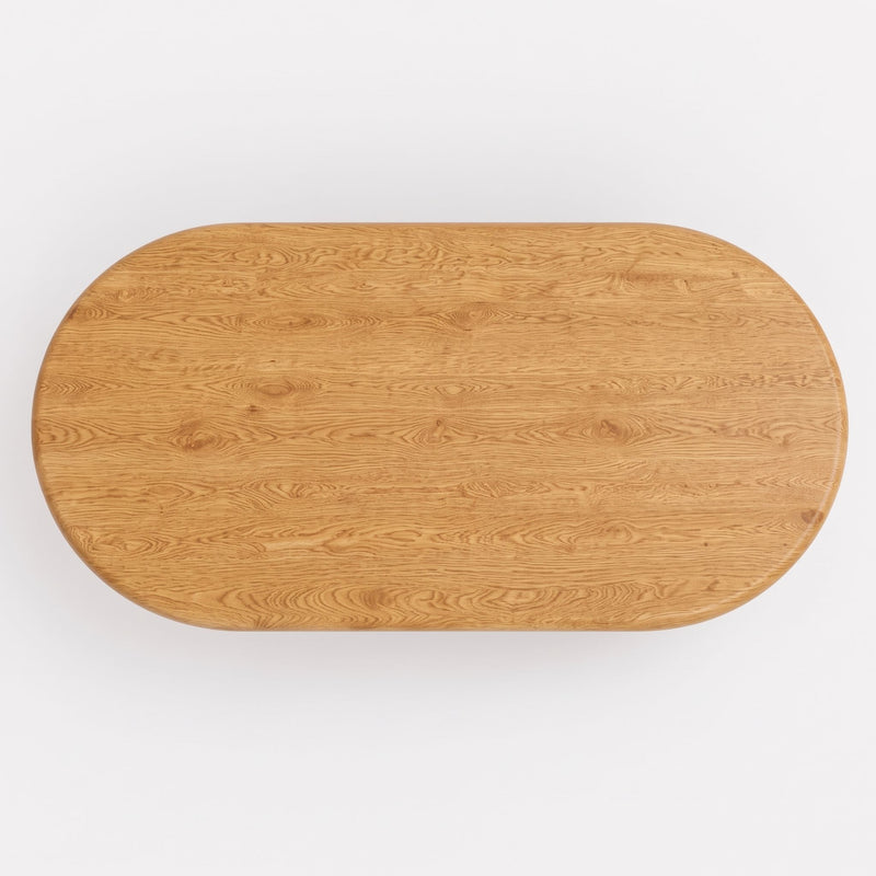 Arden Oval Solid Oak Wood Coffee Table | Sculptural Arched Modern Design