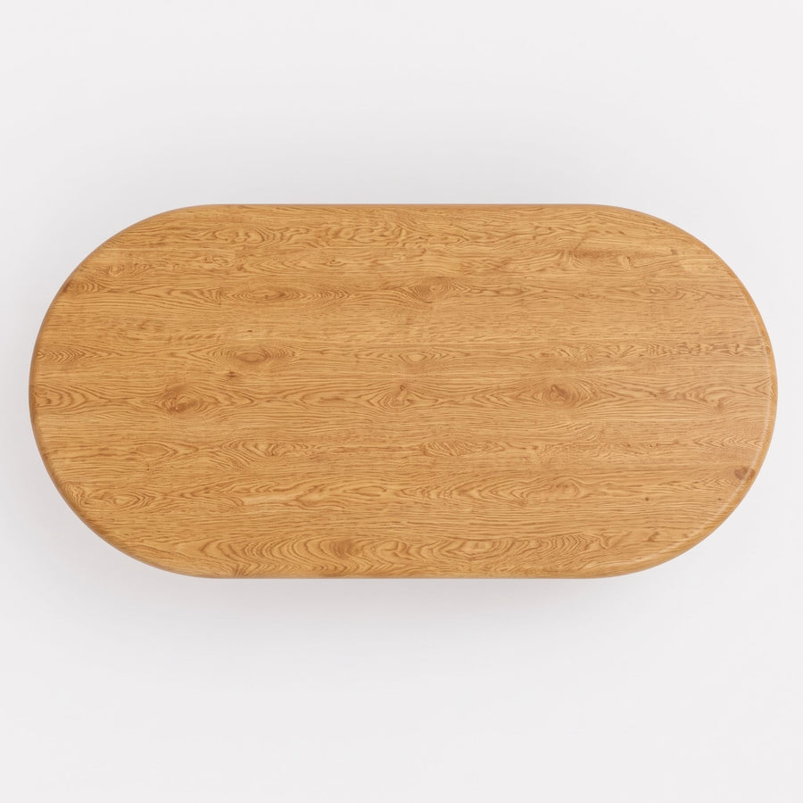 Arden Oval Solid Oak Wood Coffee Table | Sculptural Arched Modern Design
