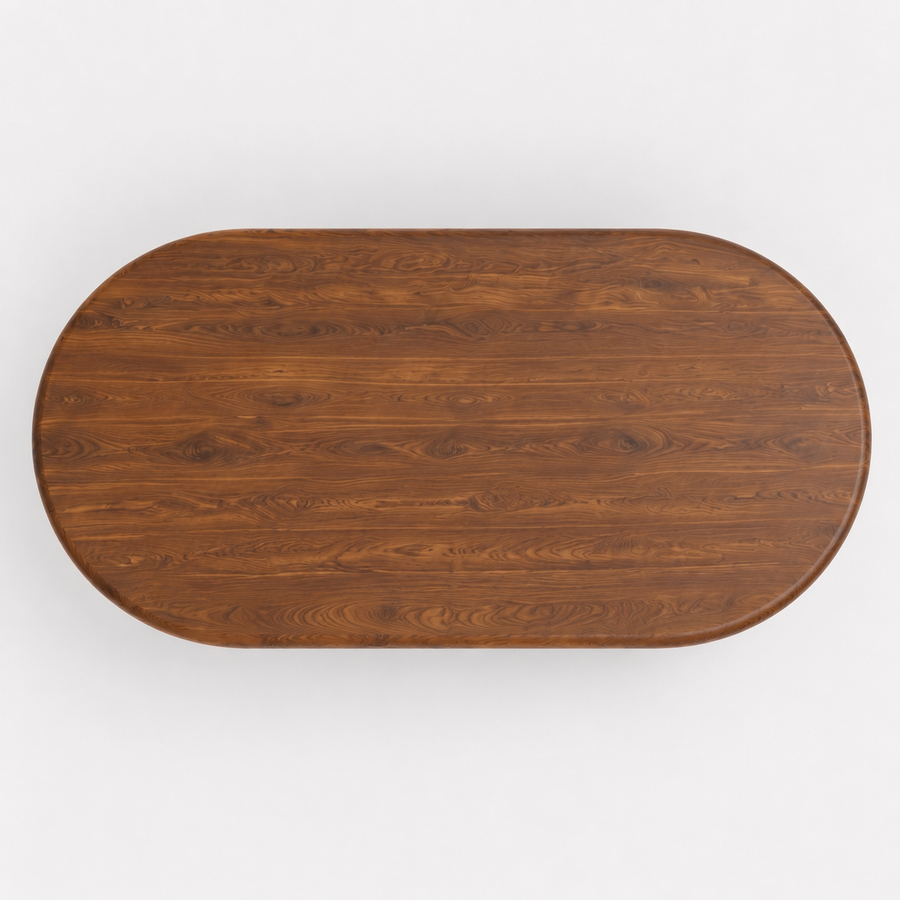 Arden Solid Walnut Oval Coffee Table | Sculptural Arched Base Design