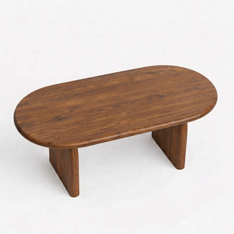 Arden Solid Walnut Oval Coffee Table | Sculptural Arched Base Design