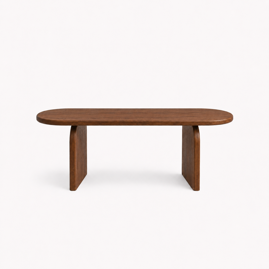 Arden Solid Walnut Oval Dining Table – Sculptural Arched Modern Design