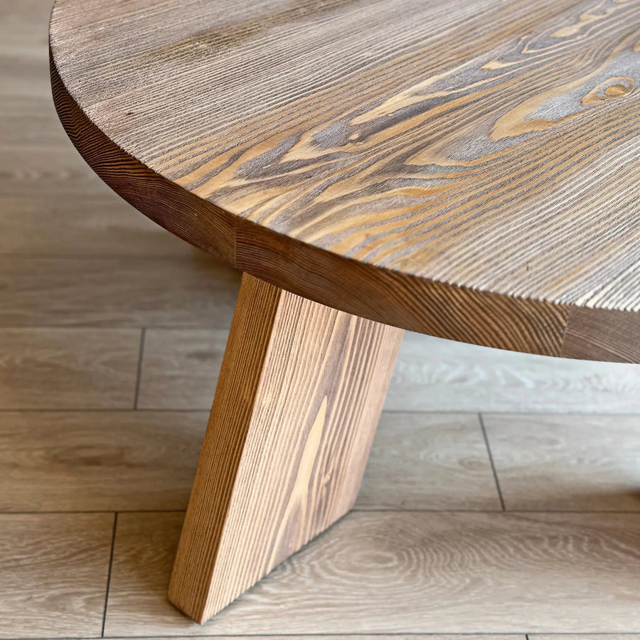 Aren Farmhouse Round Wood Coffee Table - Rustic Design Mozilya