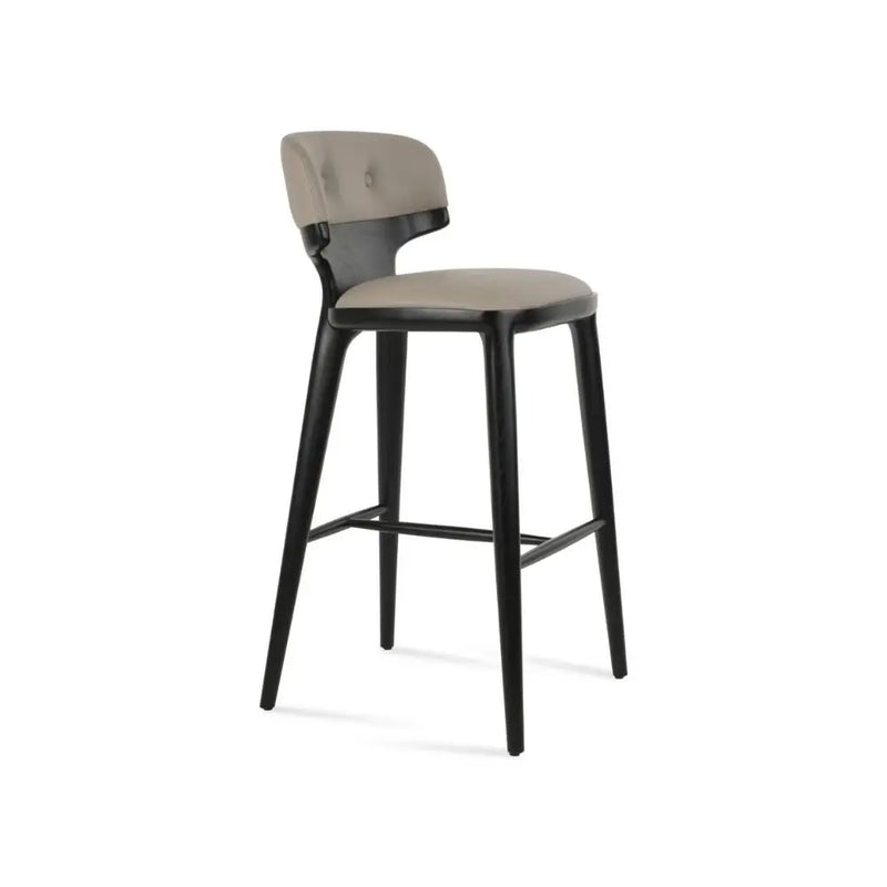 Arven Upholstered Bar Stool – Black Ash Wood Leg Design