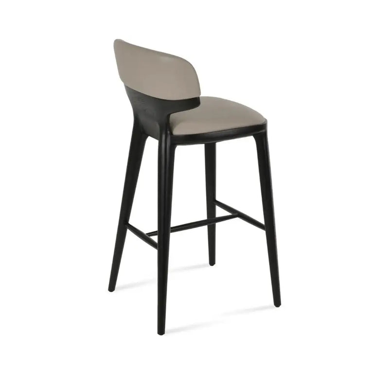 Arven Upholstered Bar Stool – Black Ash Wood Leg Design