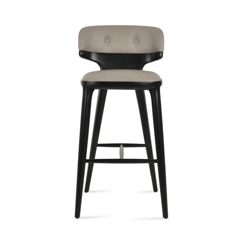 Arven Upholstered Bar Stool – Black Ash Wood Leg Design