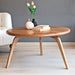 Mid-century modern design, Aura Solid Oak Wood Coffee Table with tapered legs and natural wood grain, ideal for minimalist home décor.