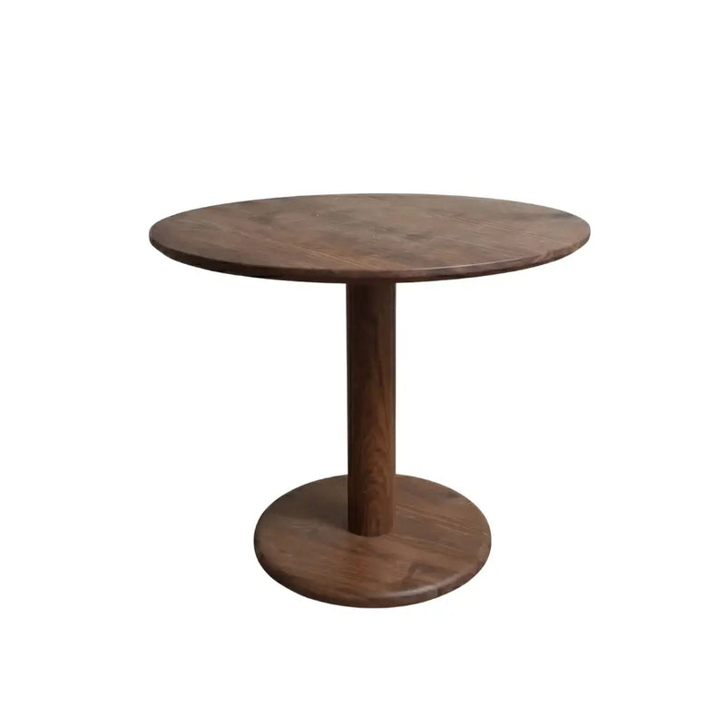 Aven Walnut Wood Dining Table – Modern Pedestal Round Design