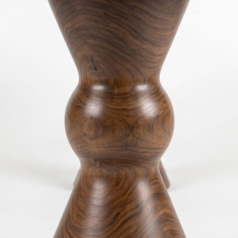 Avero Oval Solid Walnut Dining Table – Double Sculptural Pedestal Design