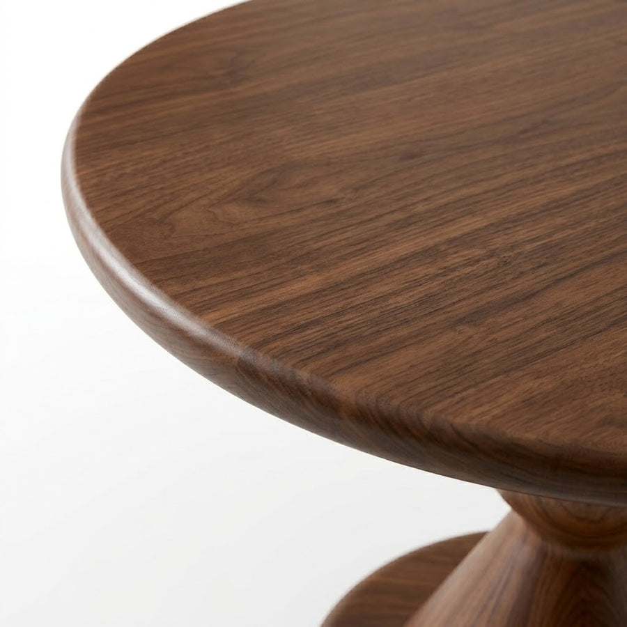 Avero Round Walnut Dining Table | Sculptural Pedestal Design