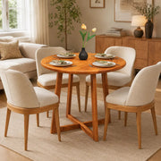 Axis Wooden Round Dining Table | Mid Century Design Mozilya