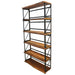 Side view of the Band Bookcase, featuring open shelving and sleek metal elements for a contemporary industrial look.