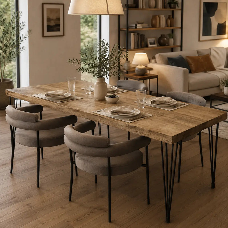 Belgrade Rustic Farm Dining Table | Solid Pine Wood