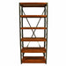 A side view highlighting the clean lines of the pine shelves and the modern metal frame, perfect for organizing or displaying items.
