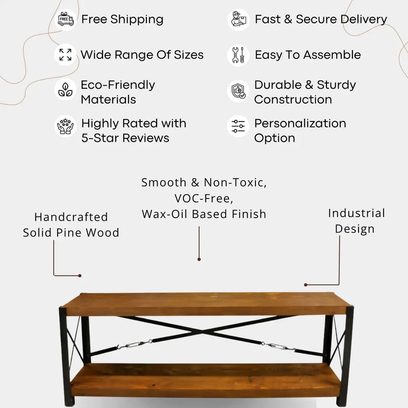 Bellingham Solid Pine Wood TV Stand