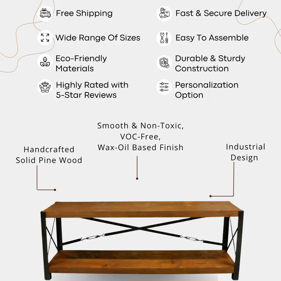 Bellingham Solid Pine Wood TV Stand