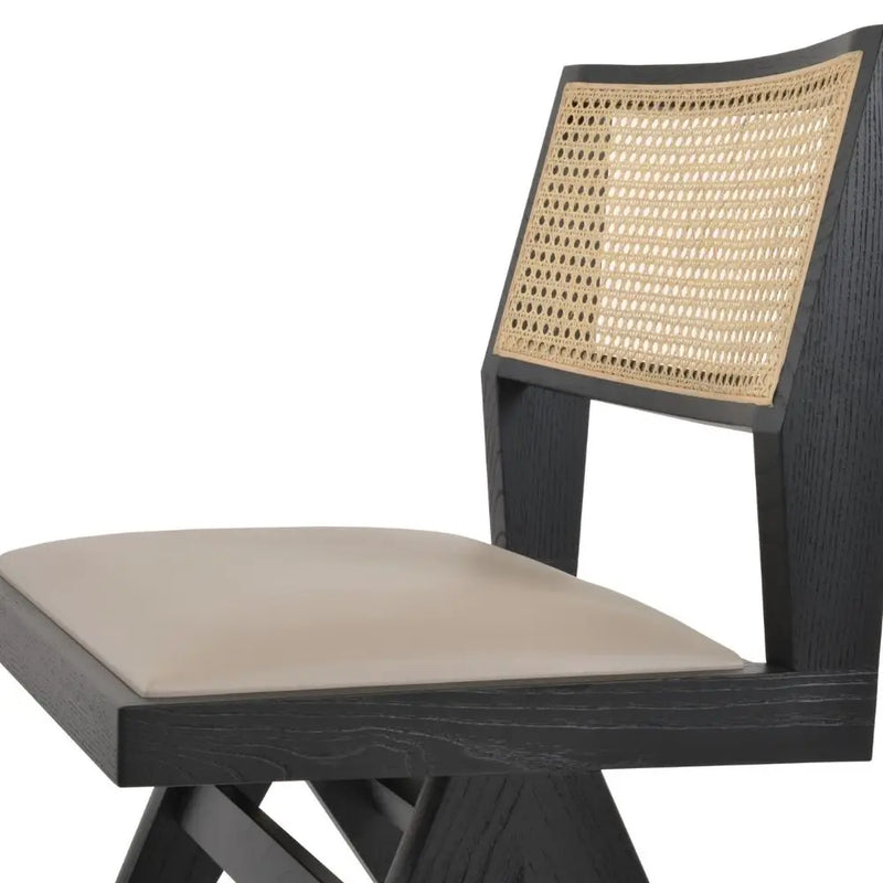 Belmont Solid Ash Wood Dining Chair – Natural Cane Back