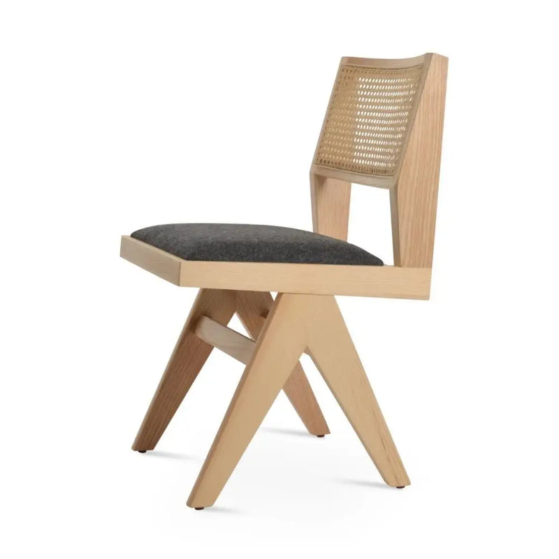 Belmont Solid Ash Wood Dining Chair – Natural Cane Back