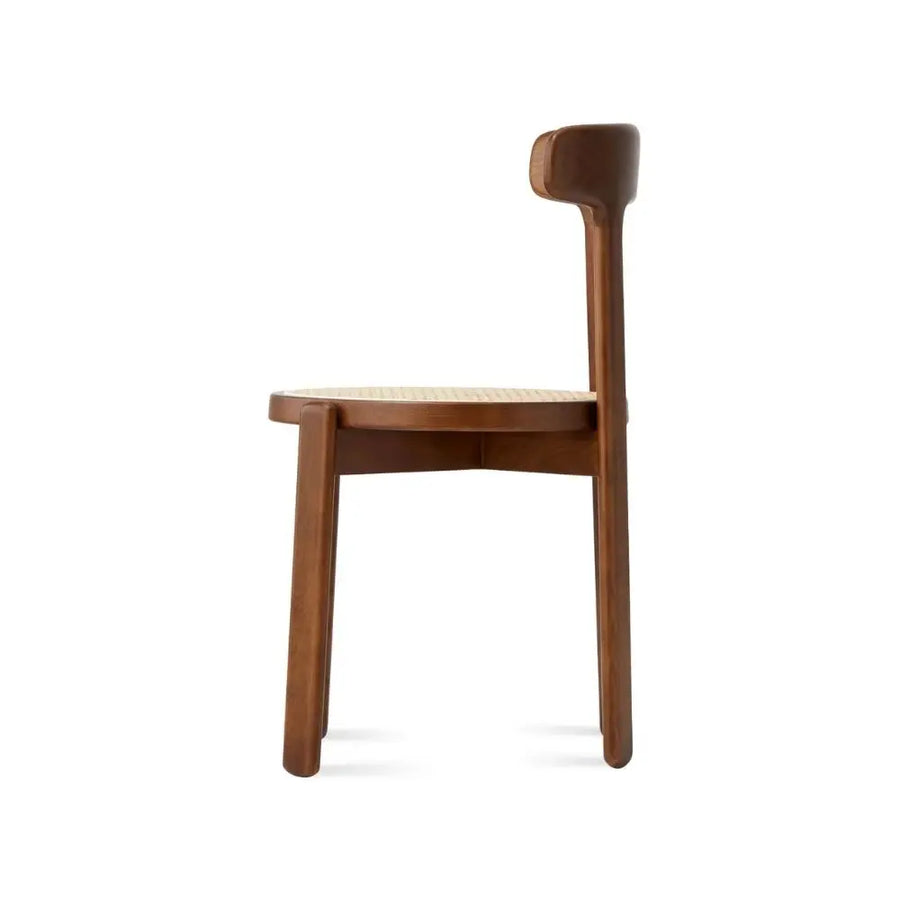 Bentwood Ash Wood Dining Chair – Natural Cane Seat Design